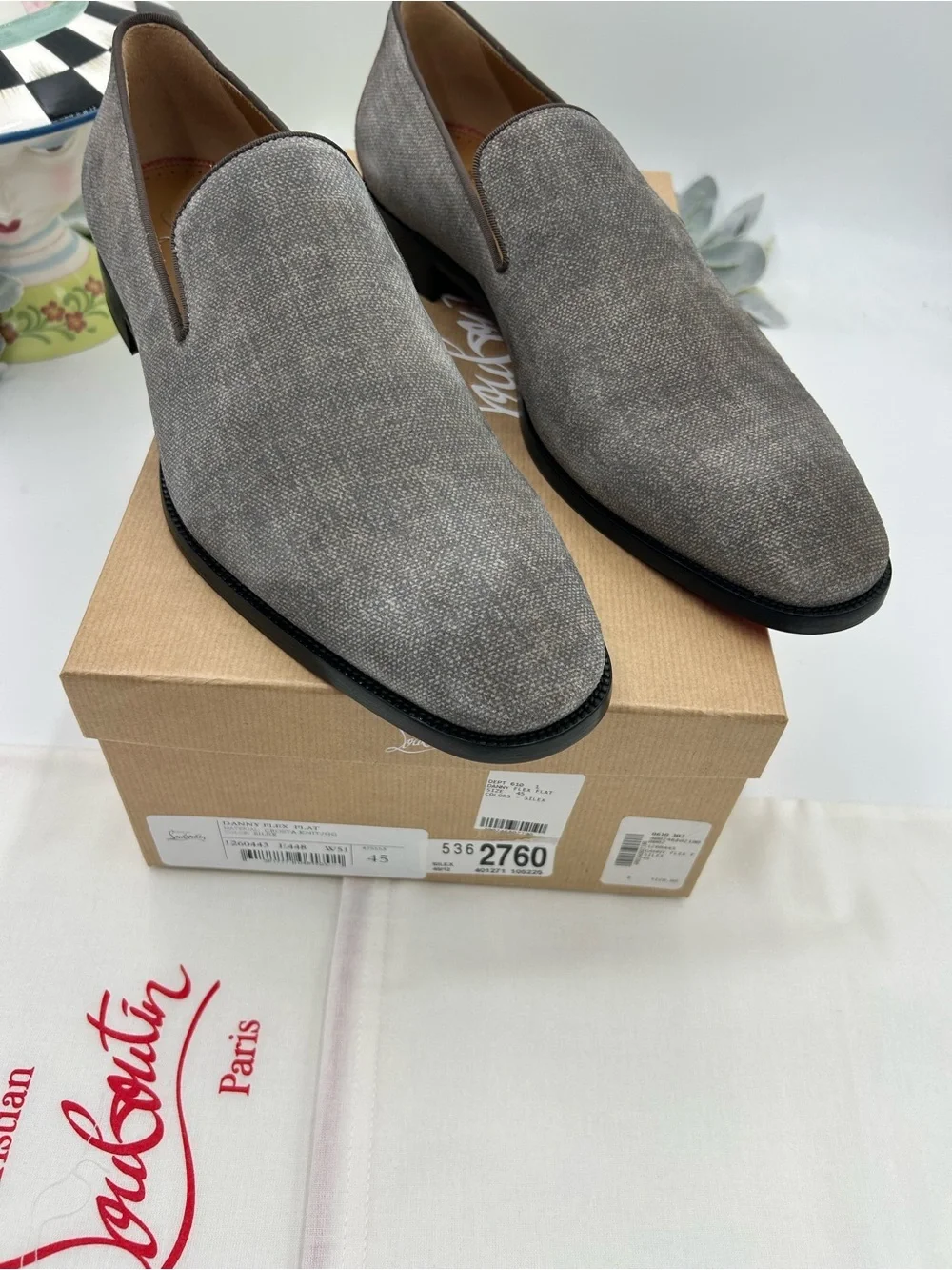 Men's Christian Louboutin, Danny, flat flex loafers size 45 made in Italy